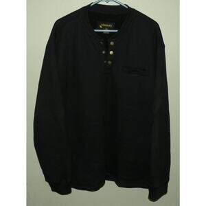 Stanley Men’s XXL LS Sherpa Fleece Lined Waffle Knit Thermal Shirt Henley Black